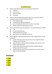 Computer Science Answer Key