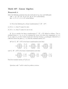 Math 107 Linear Algebra Homework 4