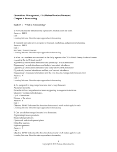 Operations Management Chapter 4: Forecasting