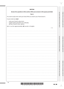 English Writing Exam Tasks