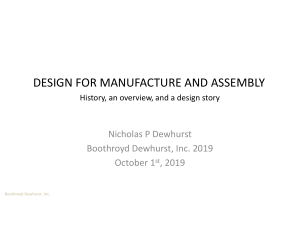Design for Manufacture and Assembly (DFMA) Overview