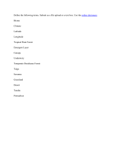Biome Vocabulary Worksheet