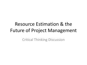Resource Estimation & Future of Project Management