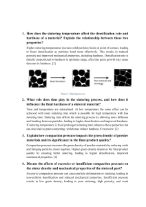 Manufacturing Processes: Sintering, Compaction & Rolling