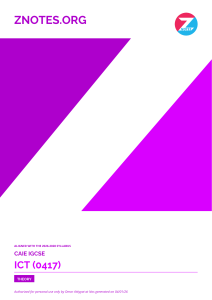 CAIE IGCSE ICT (0417) Theory Coursebook