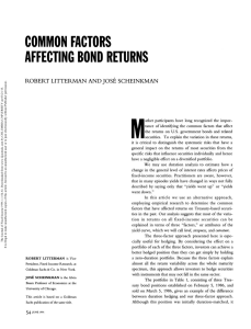 Common Factors Affecting Bond Returns