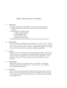 PQ3R Reading Technique: A Study Method
