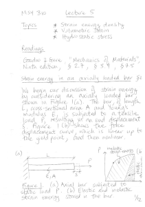 Lecture 5: Strain Energy Density, Volumetric Strain, Hydrostatic Stress