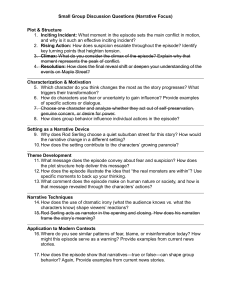 Discussion Questions for Episode Narrative Analysis