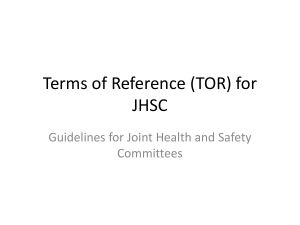 Terms of Reference for JHSC Guidelines