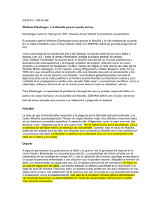 Wolfram Eilenberger: Filosof&iacute;a para el mundo de hoy