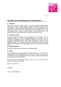 Richtlinien f&uuml;r die Beurlaubung von Studierenden