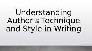 Understanding Author's Style in Writing