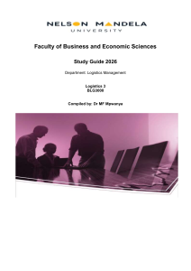 Nelson Mandela University Logistics 3 Study Guide 2026