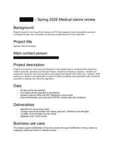 Spring 2026 Medical Claims Review Project