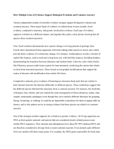 How Multiple Lines of Evidence Support Biological Evolution