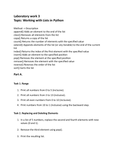 Laboratory Work 3: Working with Lists in Python