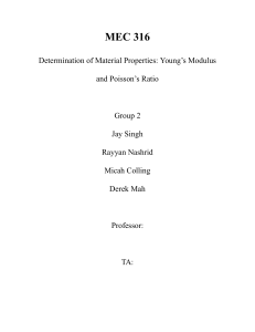 MEC 316 Lab Report: Young&rsquo;s Modulus & Poisson&rsquo;s Ratio