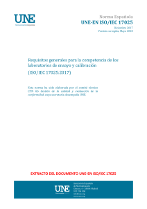 UNE-EN ISO/IEC 17025: Requisitos para laboratorios de ensayo y calibraci&oacute;n