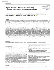 Digital Ethics: Leadership Theories, Challenges, Responsibilities