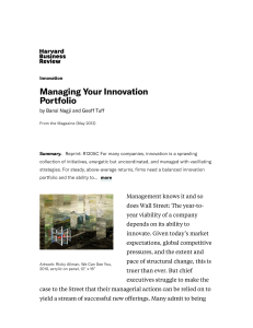 Managing Your Innovation Portfolio: HBR Article