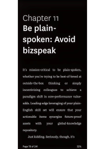 Chapter 11: Be Plain-Spoken: Avoid Bizspeak