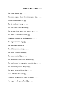 Similes to Complete Worksheet