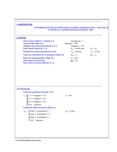 C&aacute;lculo de Espectros de Dise&ntilde;o S&iacute;smico NCH2369 2003