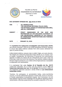 DOJ Advisory: Exclusive Authority for Cybercrime Investigations