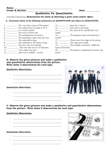 Qualitative vs Quantitative Worksheet