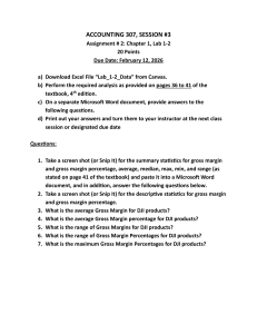 Accounting 307 Assignment 2: Gross Margin Analysis