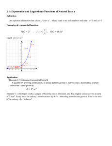 Exponential and Logarithmic Functions of Natural Base e