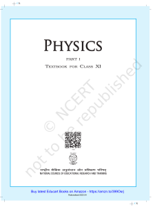 NCERT Physics Textbook Class 11 Part 1