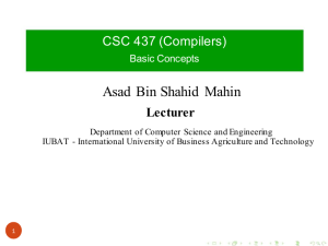 CSC 437 Compilers Basic Concepts
