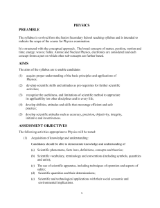 Physics Syllabus: Aims, Assessment, and Topics