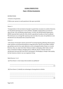 Global Perspectives Exam Paper 1