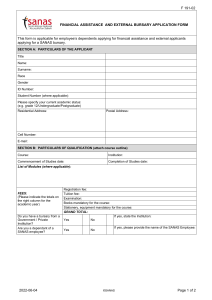 SANAS Bursary Application Form