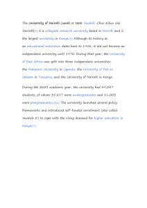 University of Nairobi: History and Facts