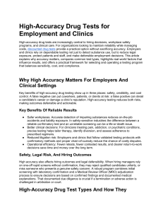 High-Accuracy Drug Tests for Employment and Clinics