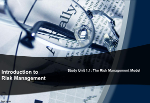 Introduction to Risk Management Study Unit 1.1