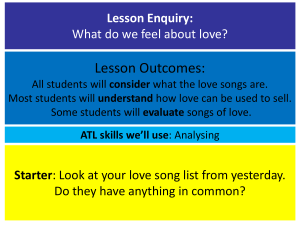 Love Songs Lesson Plan: Media Analysis & Critical Thinking