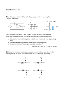 Diode Circuits & Rectifiers: Class Exercises