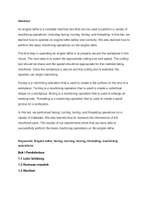 Engine Lathe Lab Report: Machining Operations