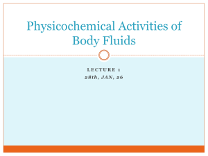 Physicochemical Activities of Body Fluids Lecture Notes