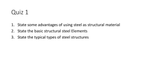 Steel Structures Quiz: Advantages, Elements, Types