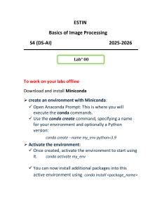 Lab 00: Miniconda Setup for Image Processing