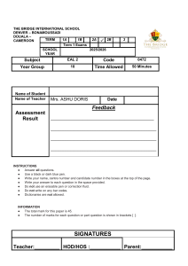 EAL 2 Term 1 Exam Paper 2025/2026