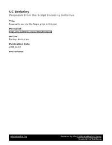 Proposal to Encode Dogra Script in Unicode - UC Berkeley