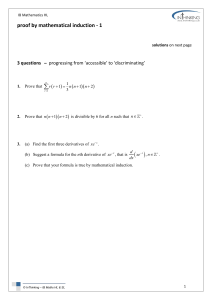 IB Math HL Induction Worksheet
