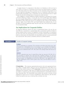 Corporate Finance: Corporations & Taxation
